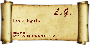 Locz Gyula névjegykártya